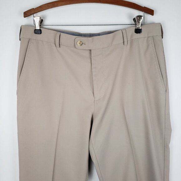 Peter Millar Durham Performance Pant Wicking Khaki Golf Trouser Mens Size 35x30 - Picture 5 of 13